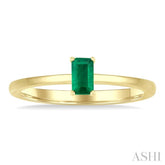 5x3 MM Octagon shape Emerald Precious Solitaire Ring in 14K Yellow Gold